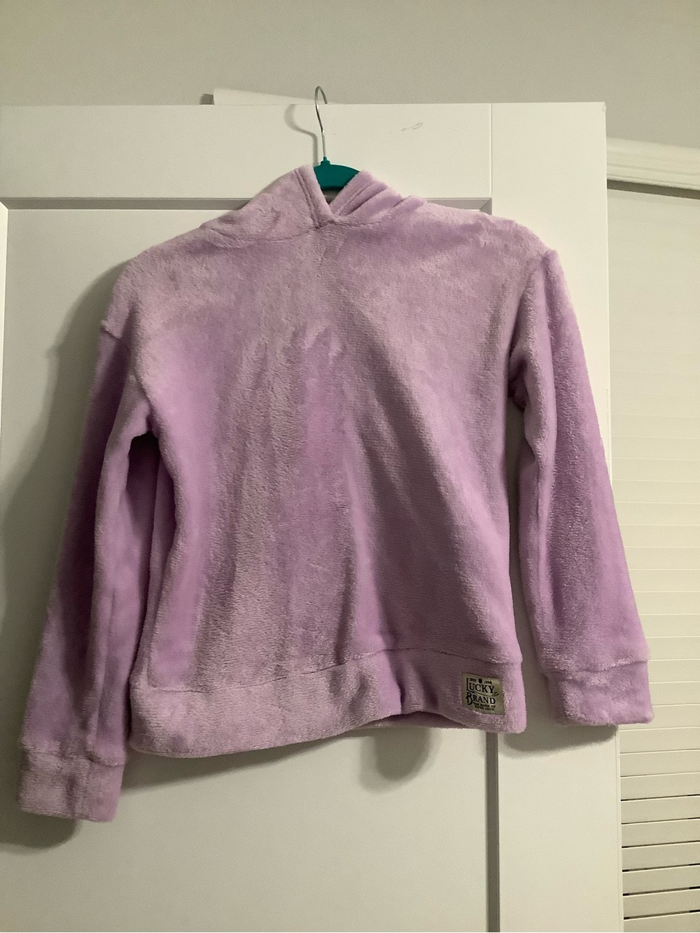 Lucky Brand Girls Plush Hooded Pullover - Lavender